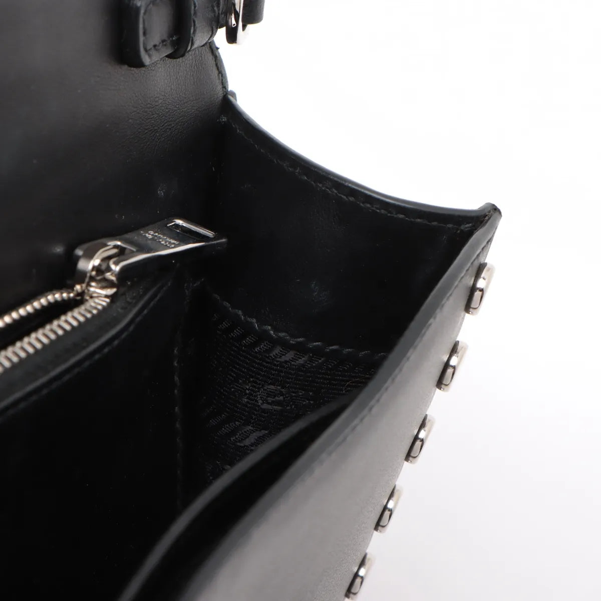 Prada Leather x Studs Shoulder Bag Multicolor