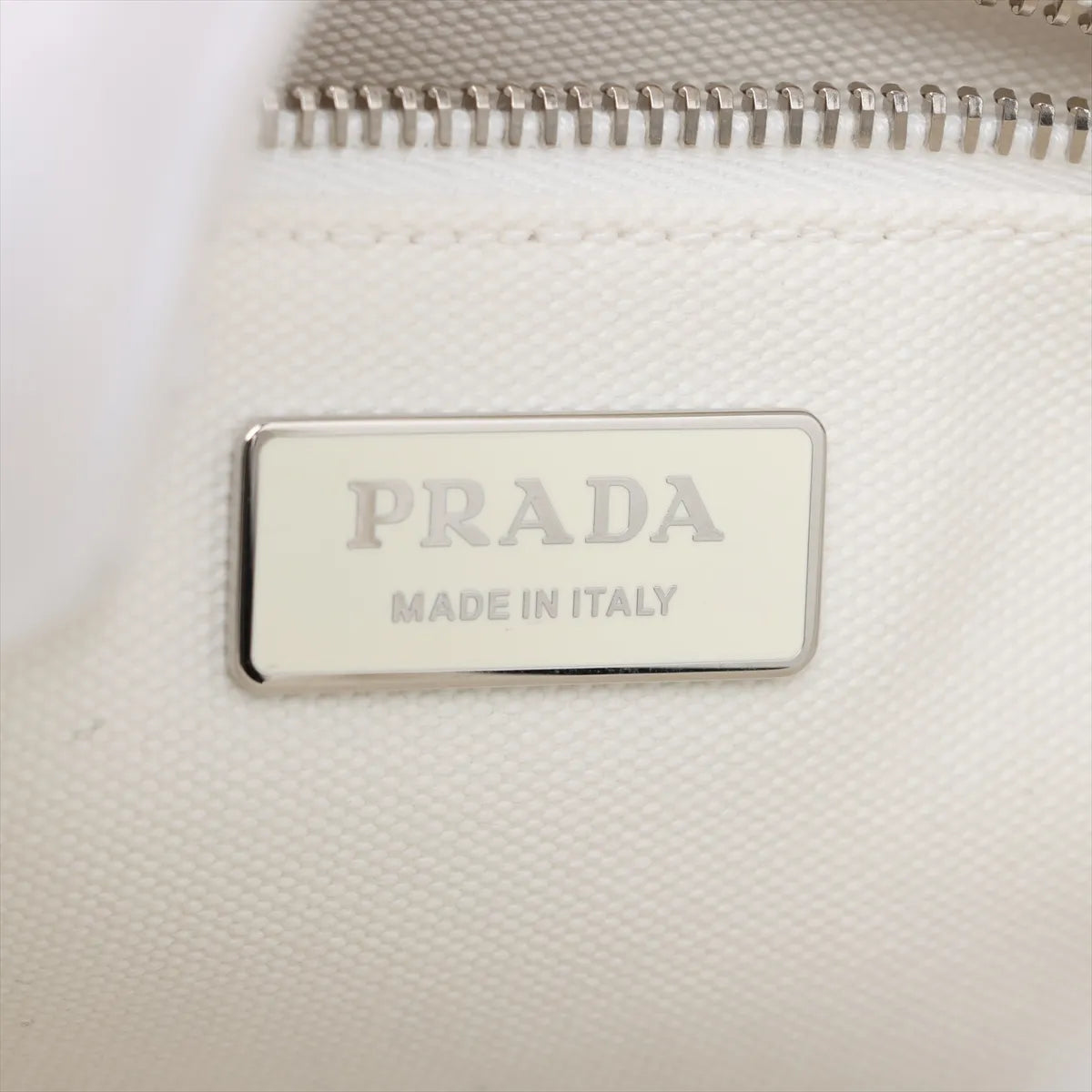 Prada Canapa Black Polka Dot Two-Way Handbag White