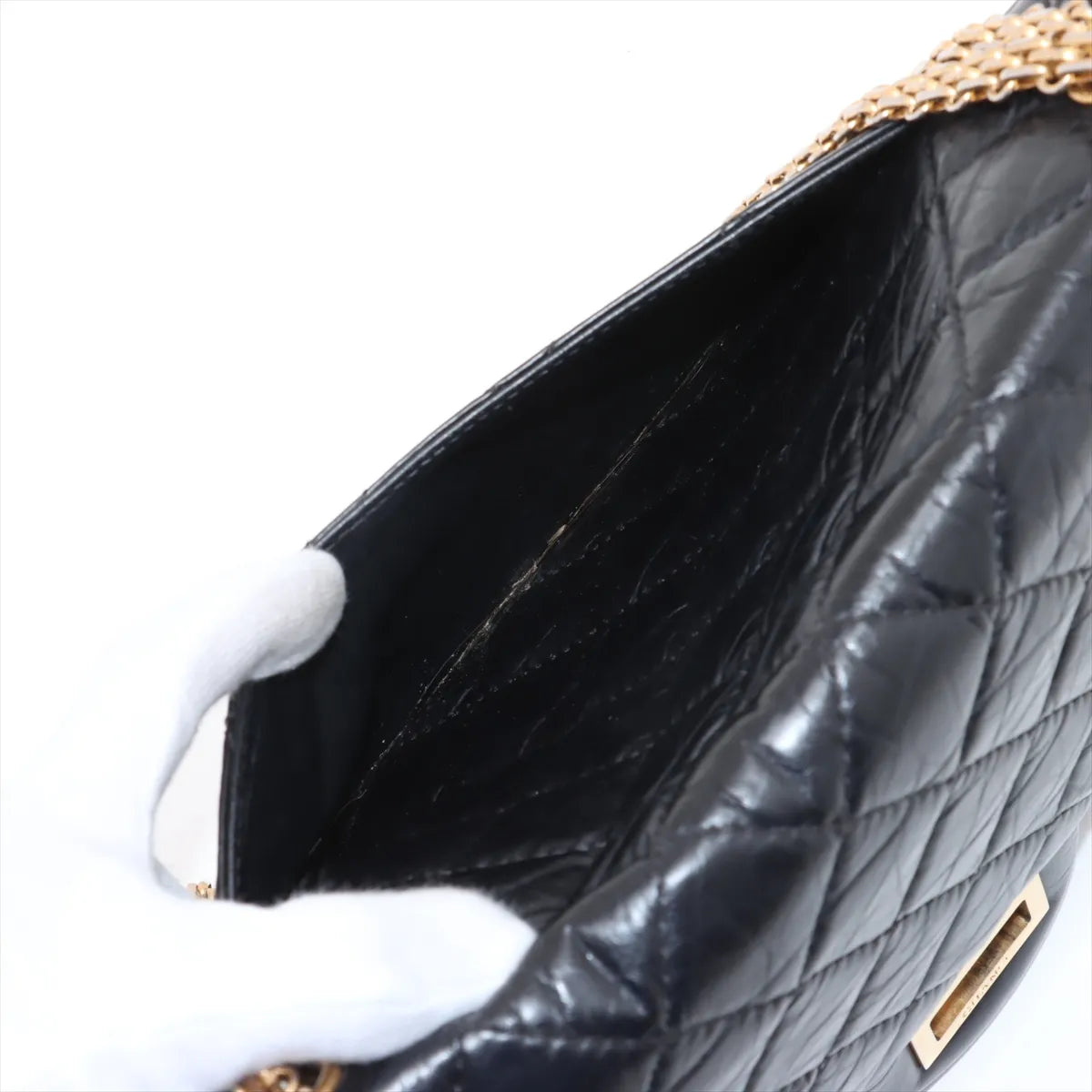 Chanel Matelasse 2.55 Maxi Vintage Calf Double Flap Double Chain Bag Black