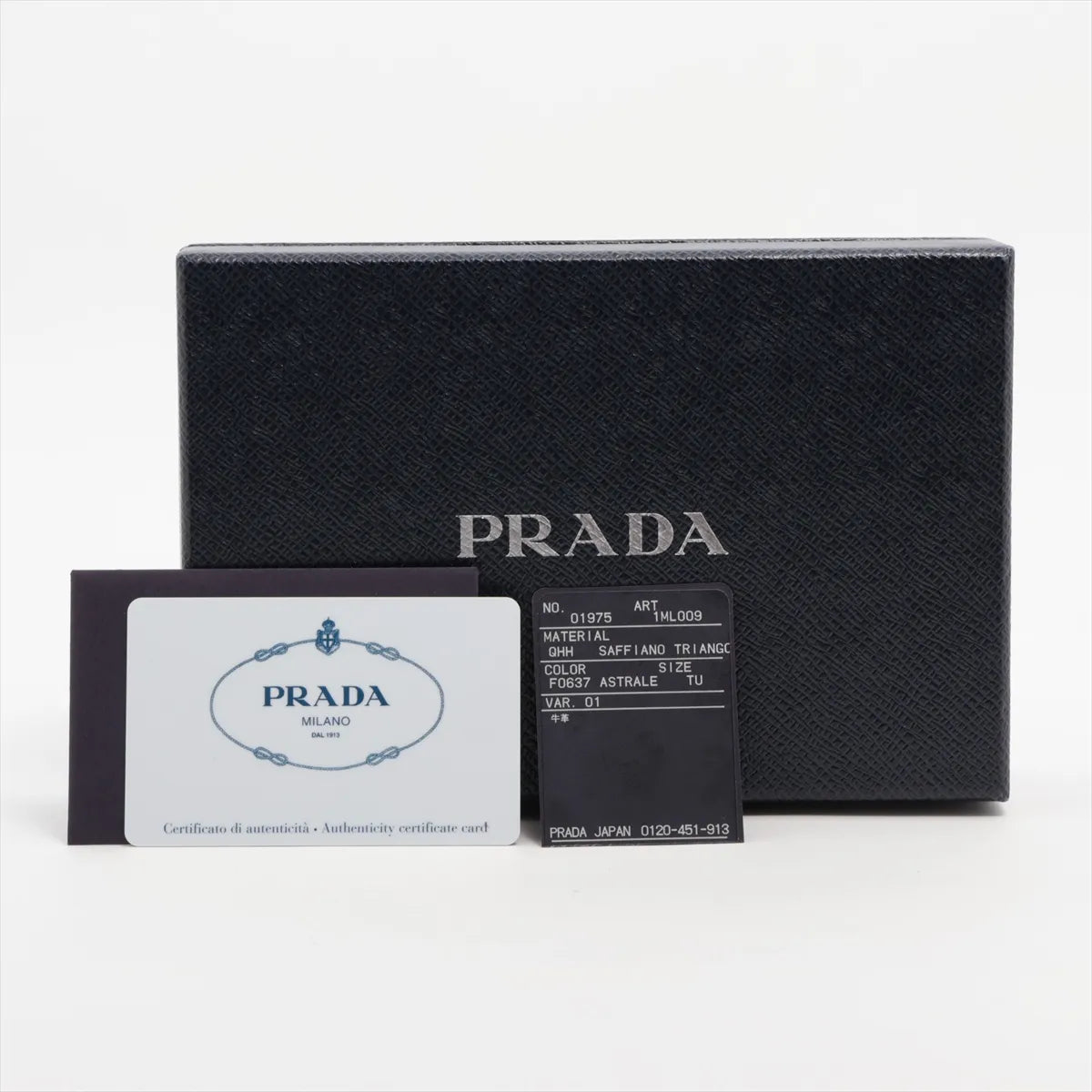 Prada Saffiano Leather Long Wallet Blue