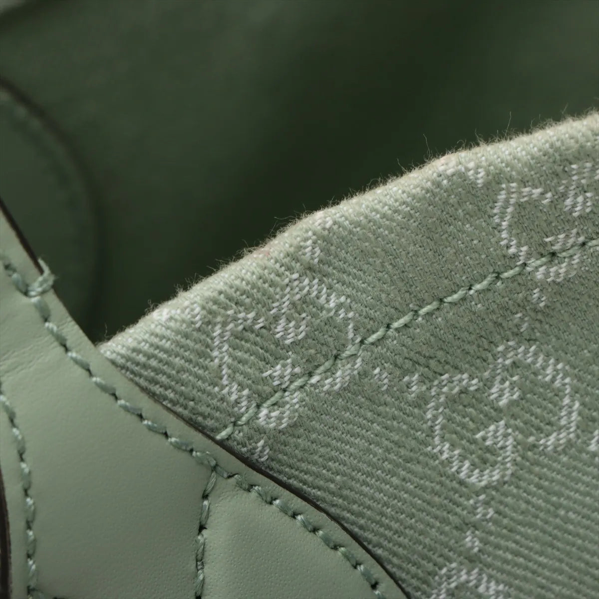 Gucci GG Logo Denim Tote Bag Green