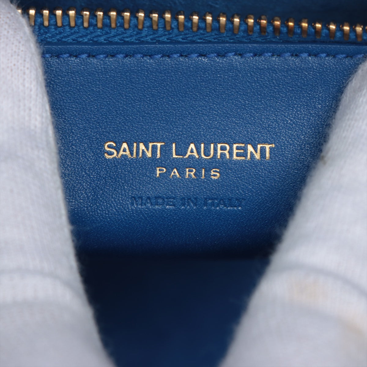 Saint Laurent Paris Baby Cabas Leather Handbag Blue