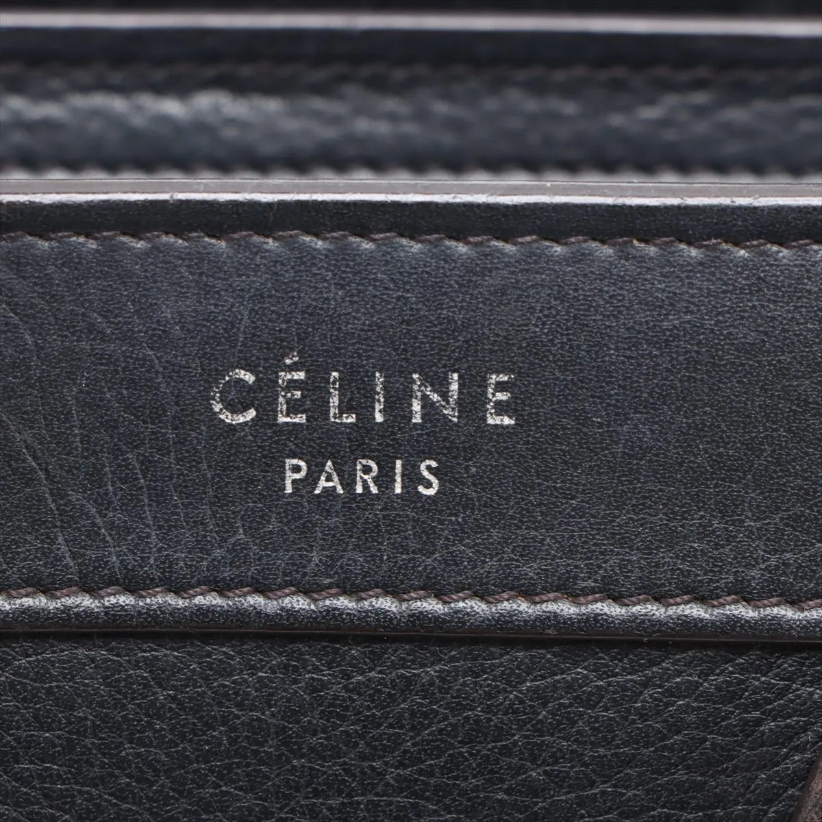 Celine Luggage Nano Shopper Leather Two-Way Handbag Black