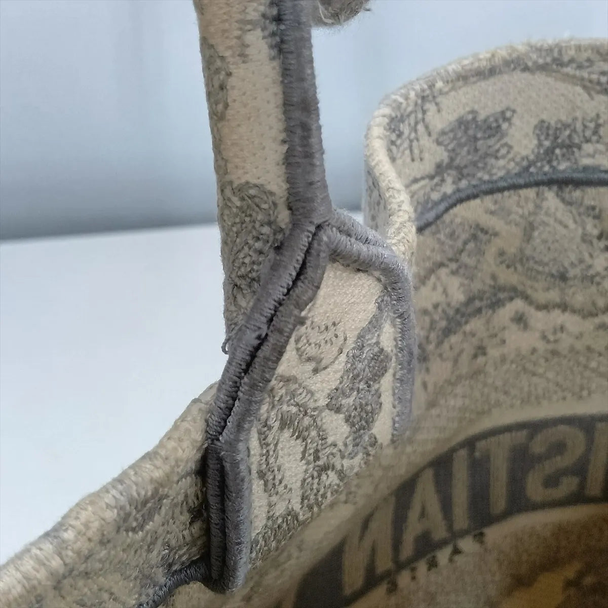 Christian Dior Toile De JouY Embroidery Medium Book Tote Gray