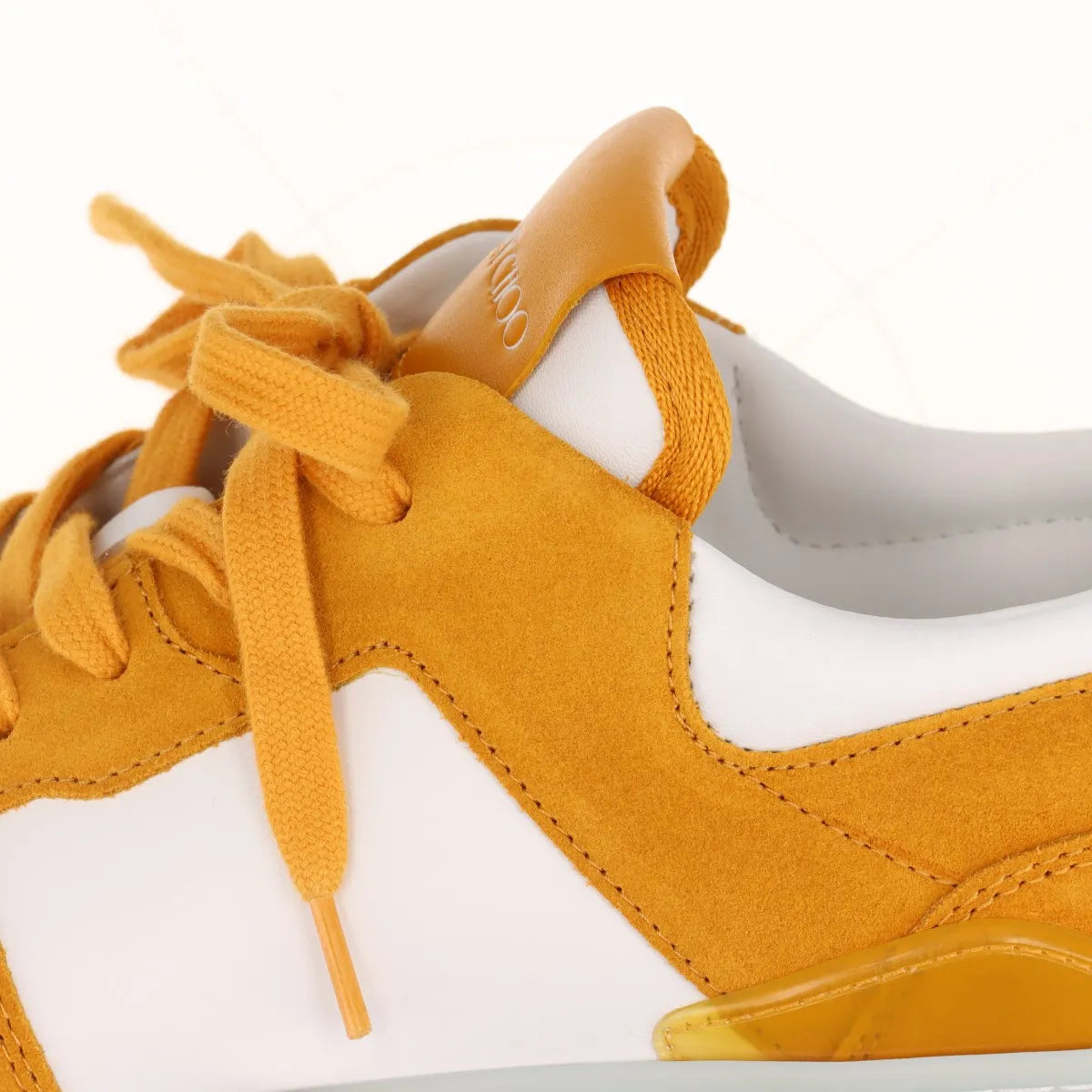 Jimmy Choo Leather Suede Sneakers White x Mustard Yellow