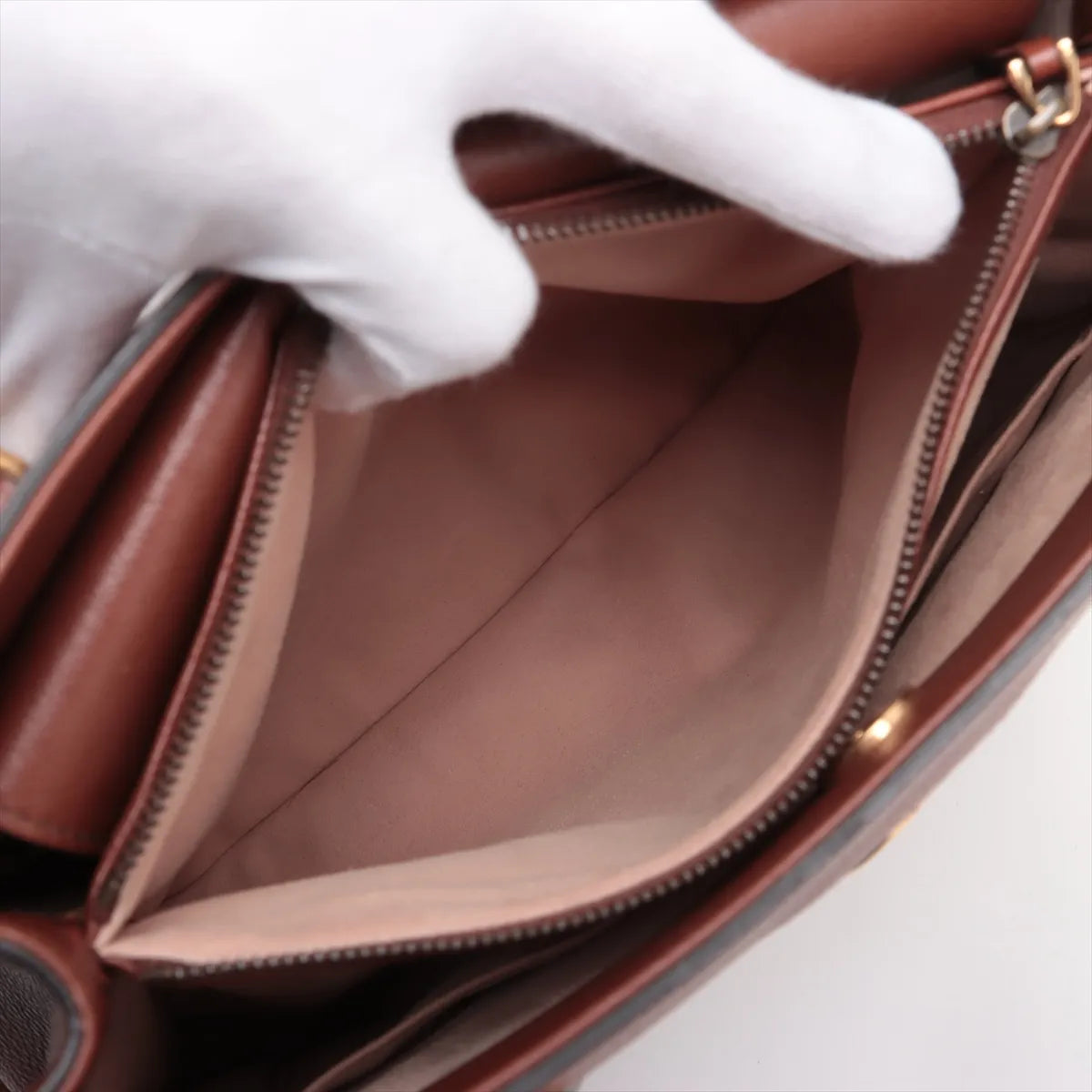 Gucci Bamboo Diana Leather Two-Way Handbag Brown