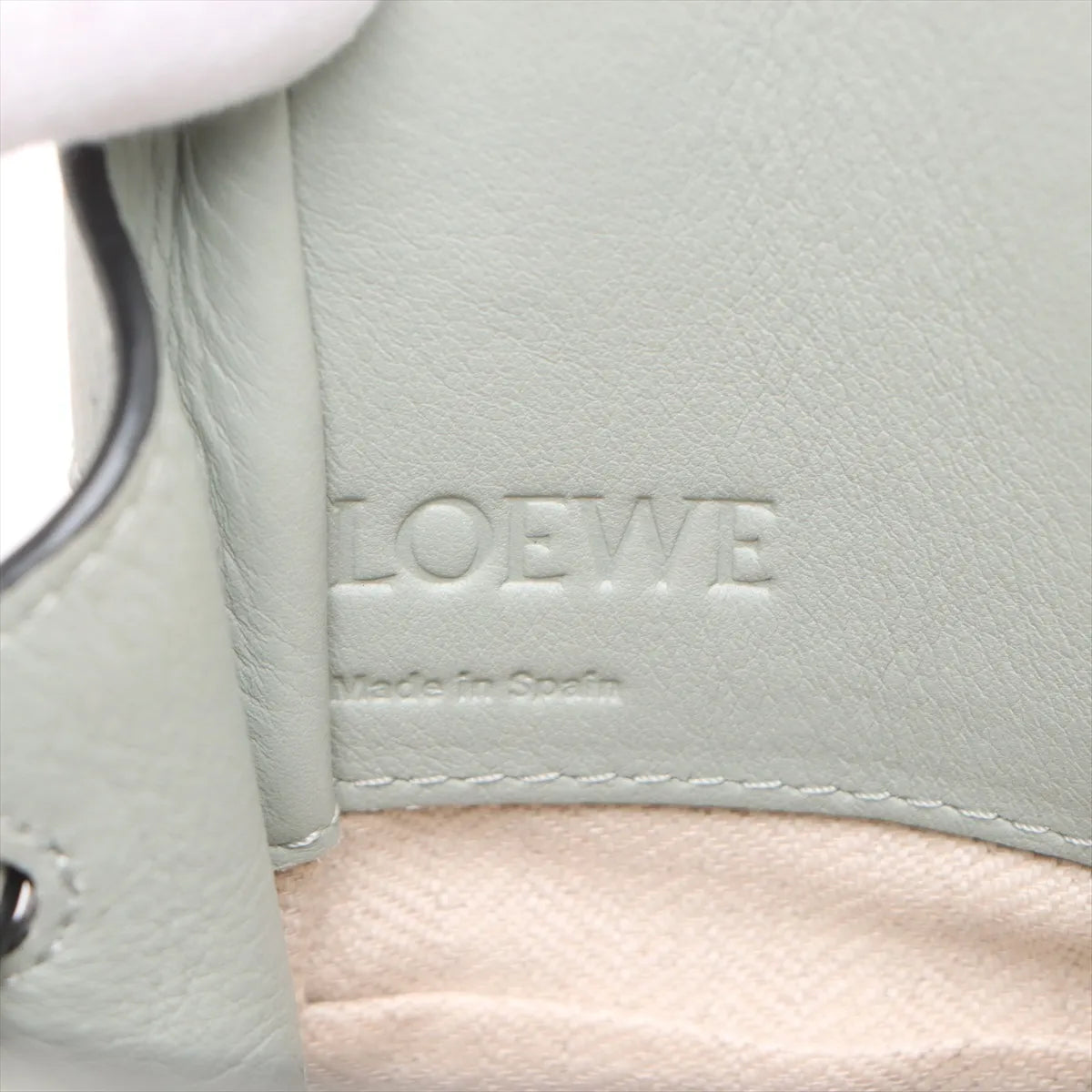 Loewe Hammock Drawstring Mini Leather Shoulder Bag Green