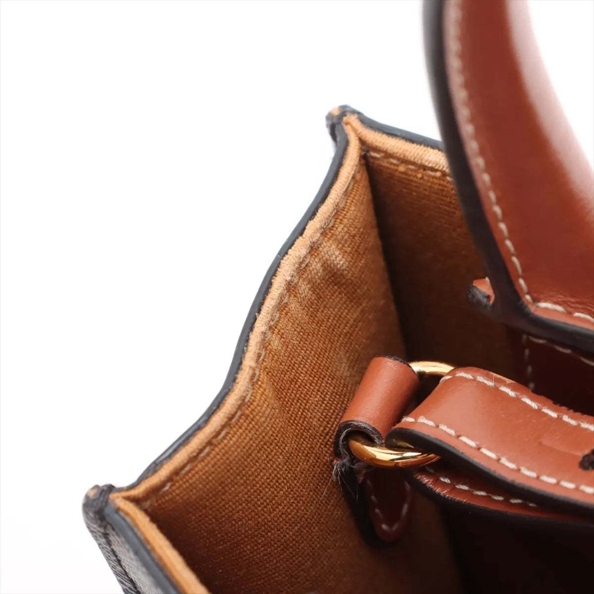 Celine Triomphe Mini Vertical Cabas Tote Bag Brown