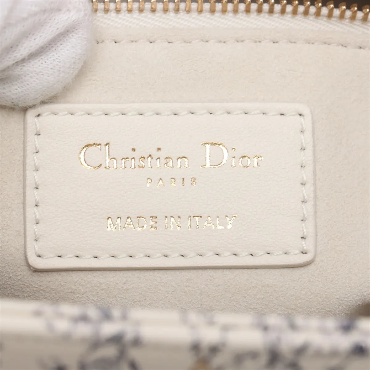 Christian Dior Lady Dior Floral Two-Way Handbag White