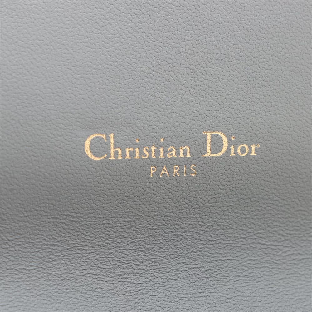 Christian Dior Saddle Leather Chain Wallet Gray