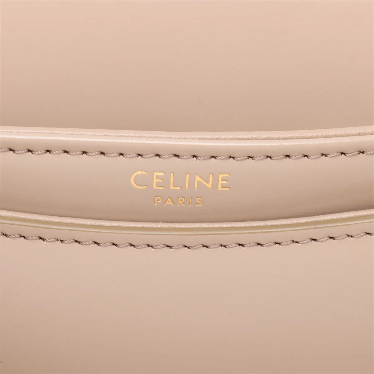 Celine Triomphe Leather Half-moon Shoulder Bag Beige