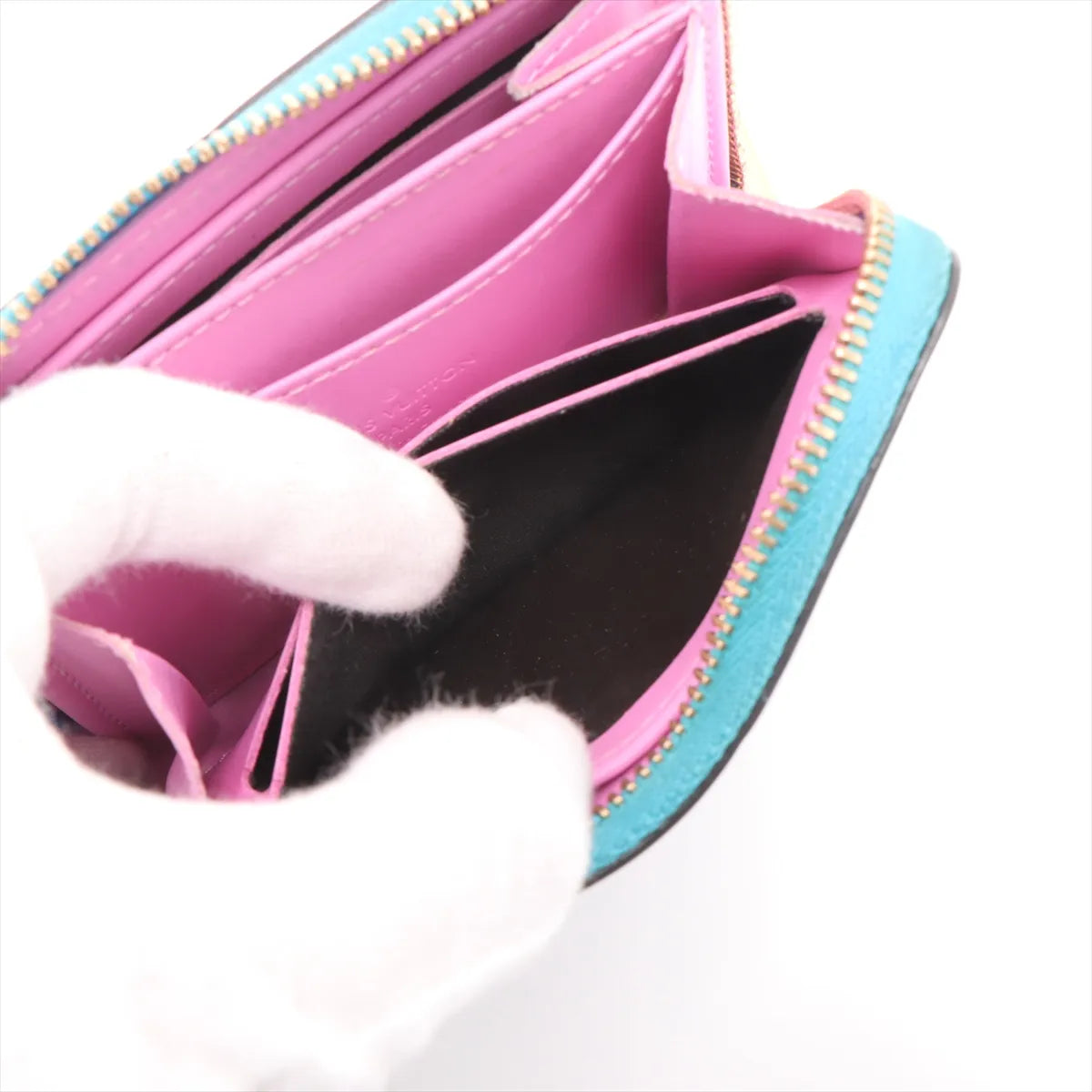 Louis Vuitton Vernis Zippy Coin Purse Baby Blue Neon