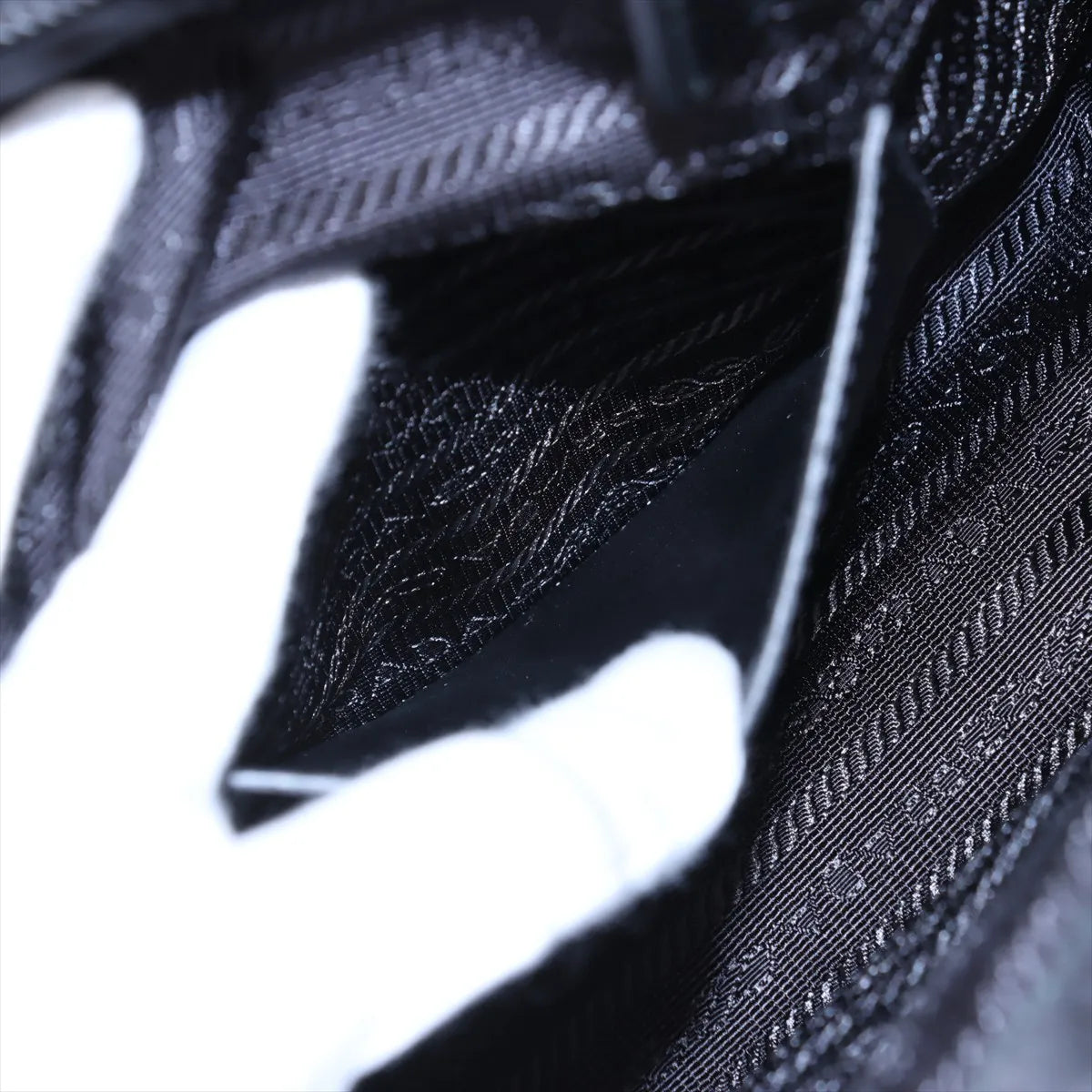 Prada Tessuto Nylon Leather Shoulder Bag Black
