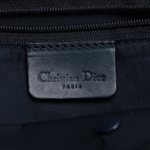 Best Authentic Christian Dior Trotter Canvas Leather Boston Bag Navy Blue