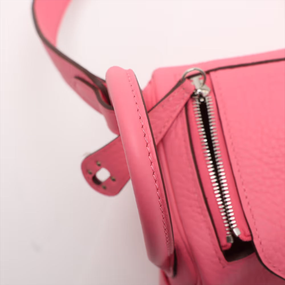Hermès Lindy Mini 20 Taurillon Clemence Rose Azalee