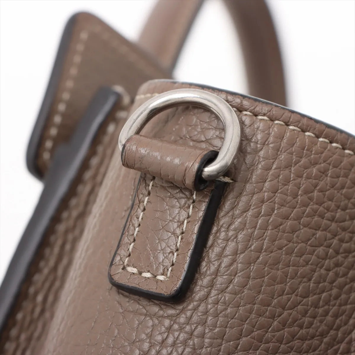 Celine Luggage Nano Shopper Leather Two-Way Shoulder Bag Dark Brown