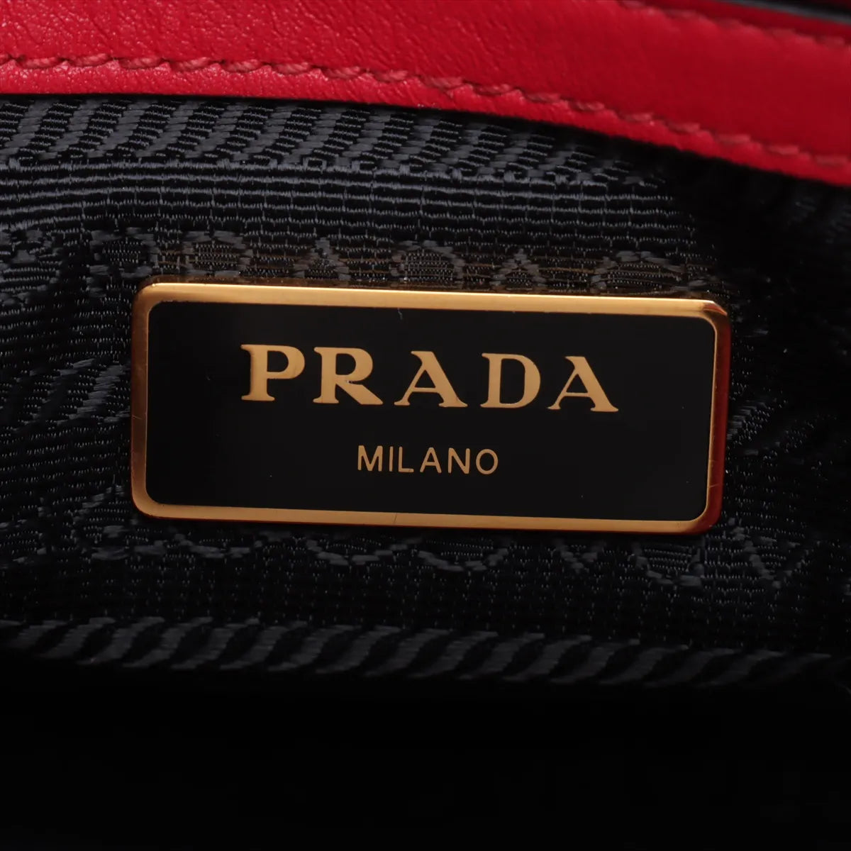 Prada Saffiano Leather Two-Way Handbag Red