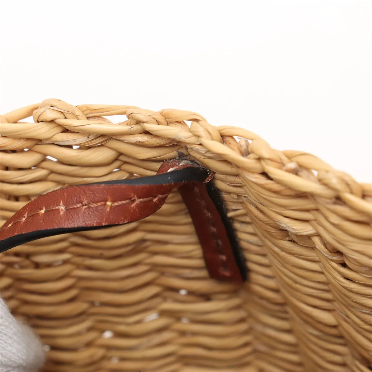 Loewe Small Basket Elephant Straw Bag Beige x Brown