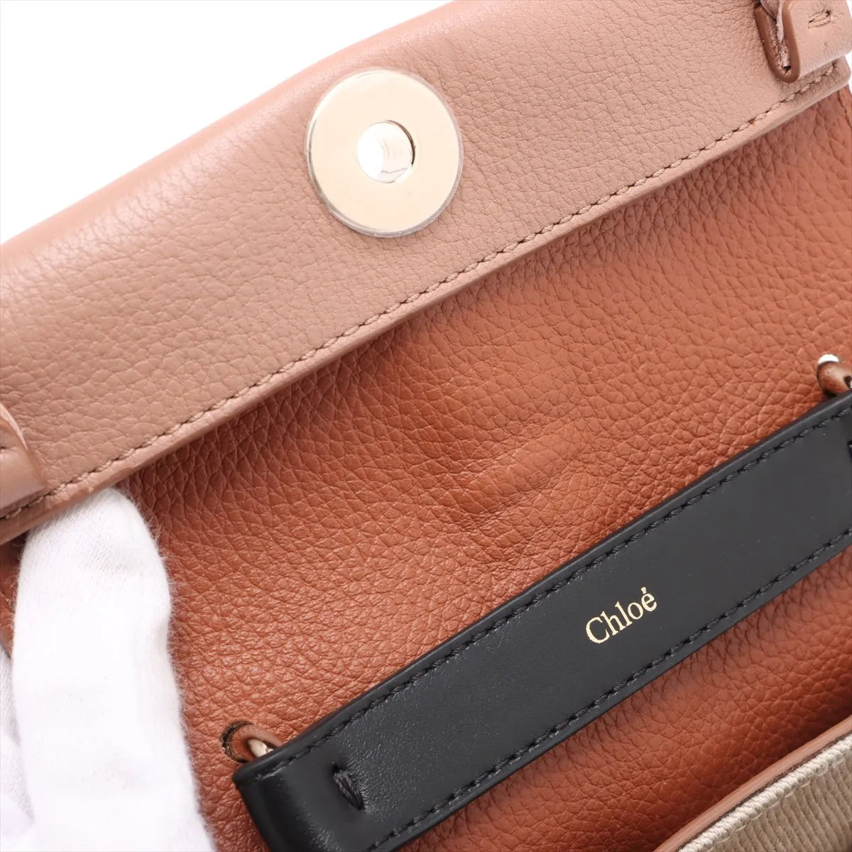 Chloe Penelope Leather Two-Way Shoulder Bag Beige