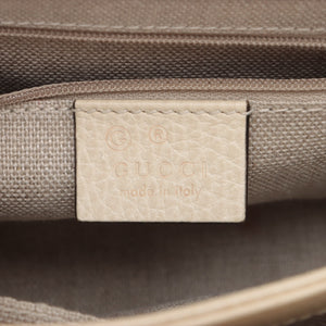 Gucci Interlocking G Leather Chain Shoulder Bag White