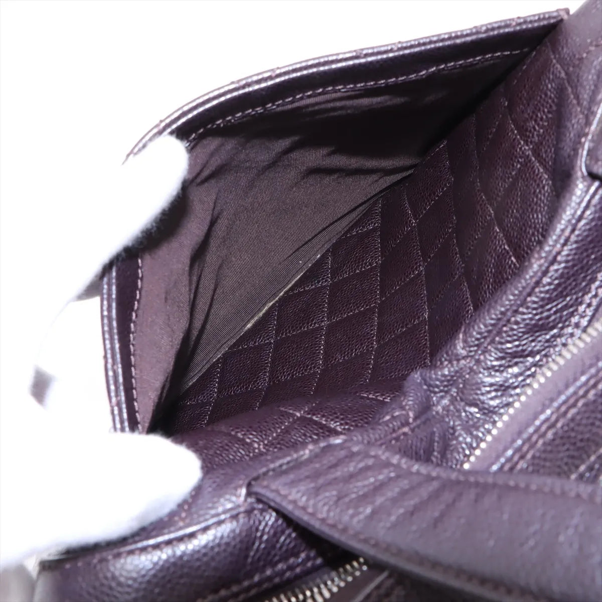 Chanel CC Logo Matelasse Caviar Skin Tote Bag Purple