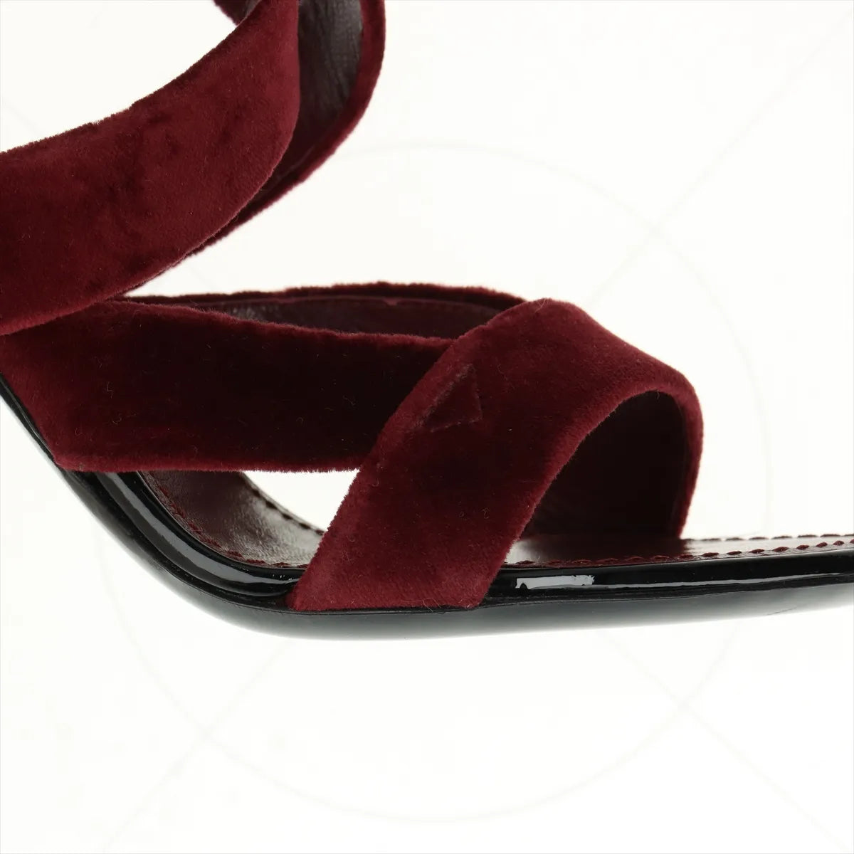 Louis Vuitton Velour Leather Sandals Bordeaux x Black
