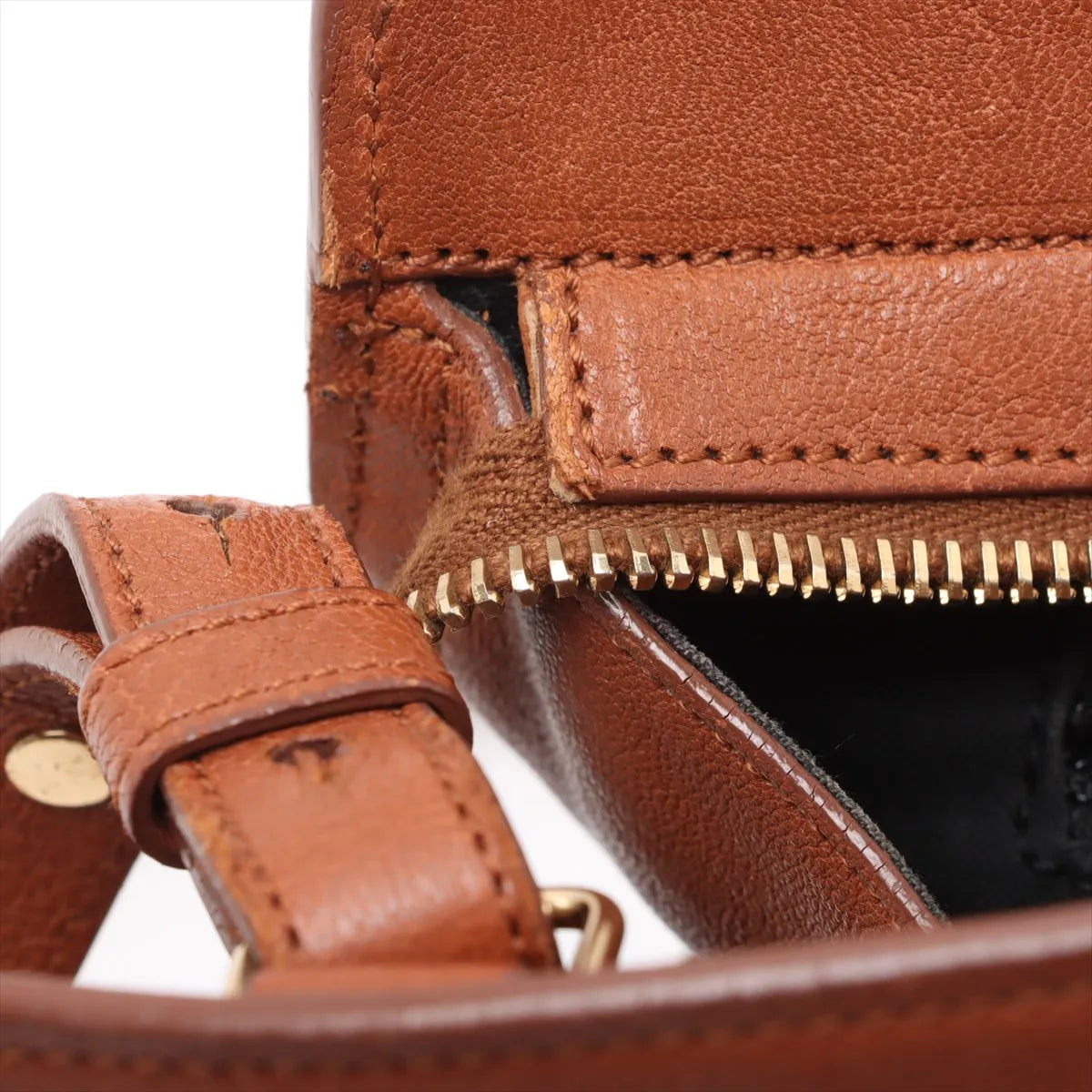 Yves Saint-Laurent Cabas Chyc Leather Two-Way Shoulder Bag Brown