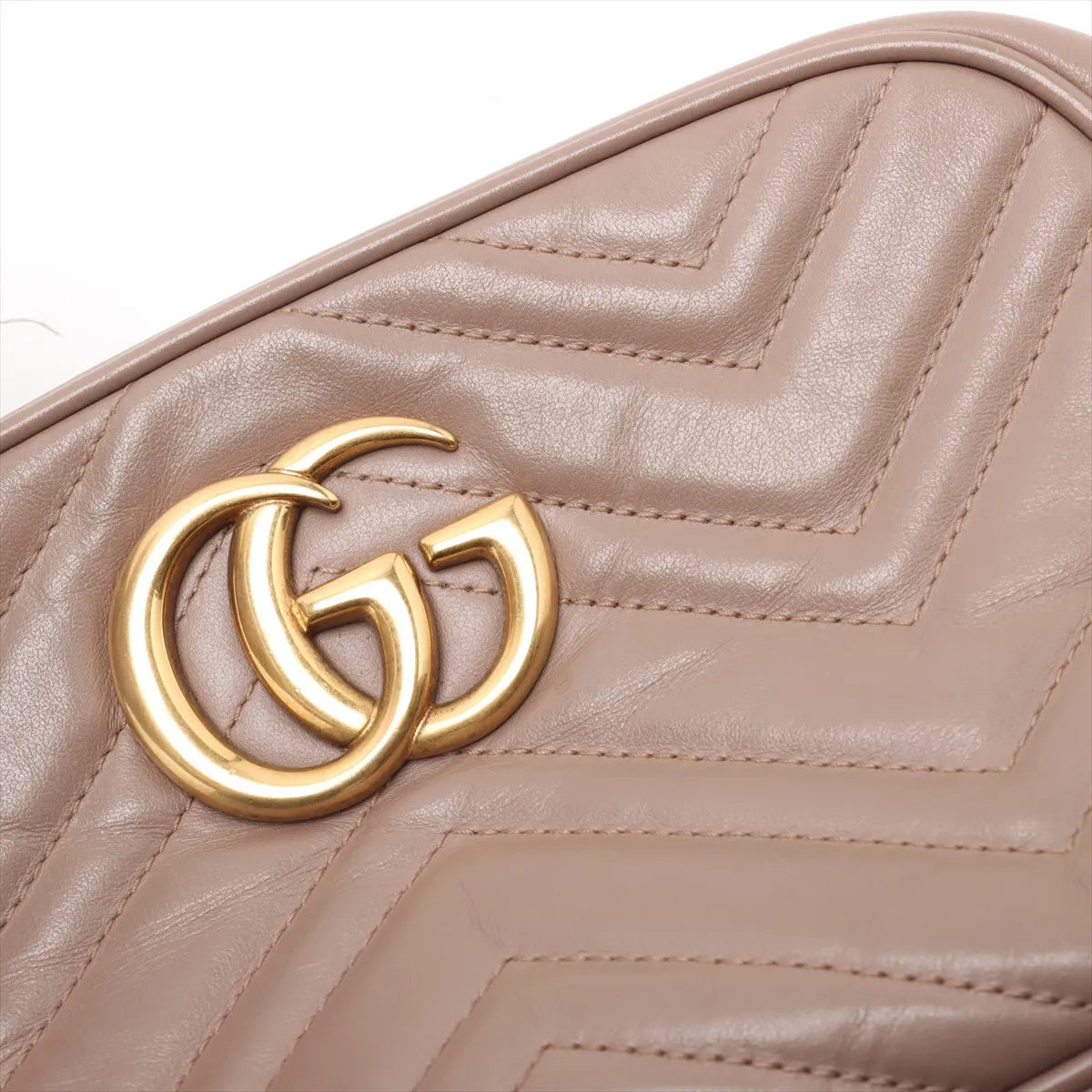 Gucci GG Marmont Chevron Leather Shoulder Bag Pink