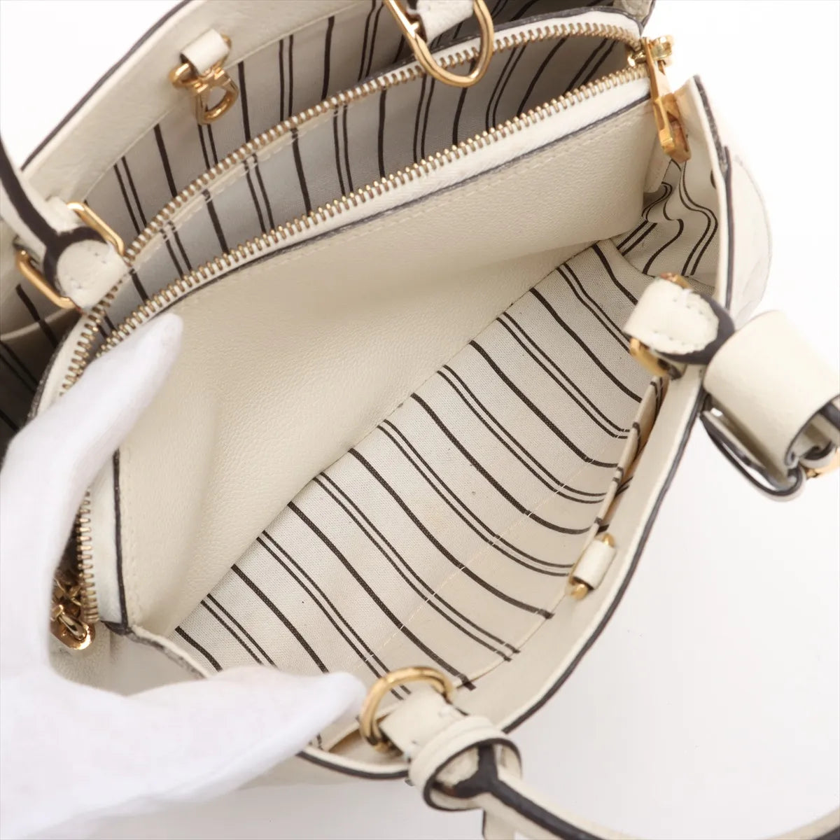 Louis Vuitton Monogram Empreinte Montaigne BB White
