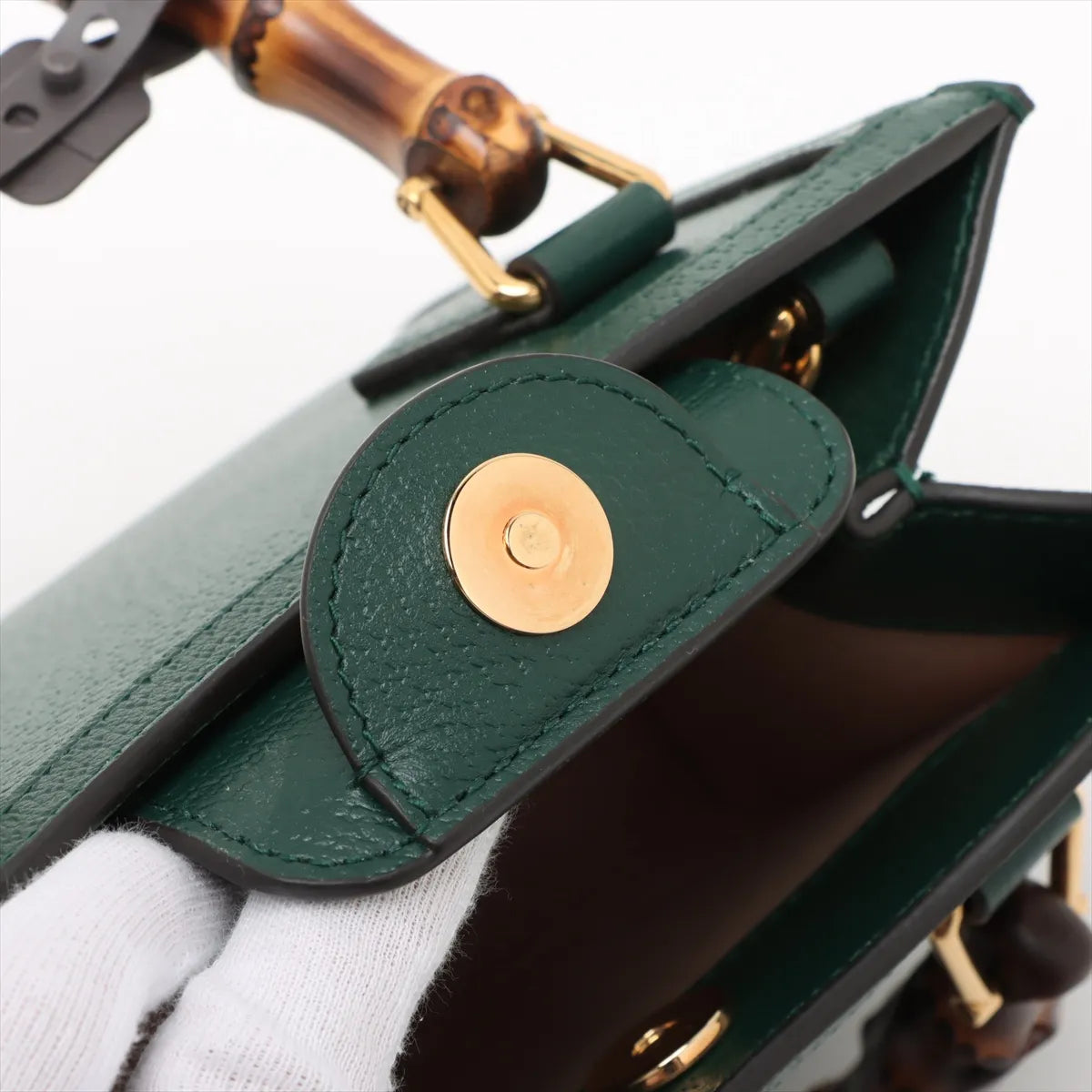 Gucci Bamboo Diana Leather Two-Way Handbag Green