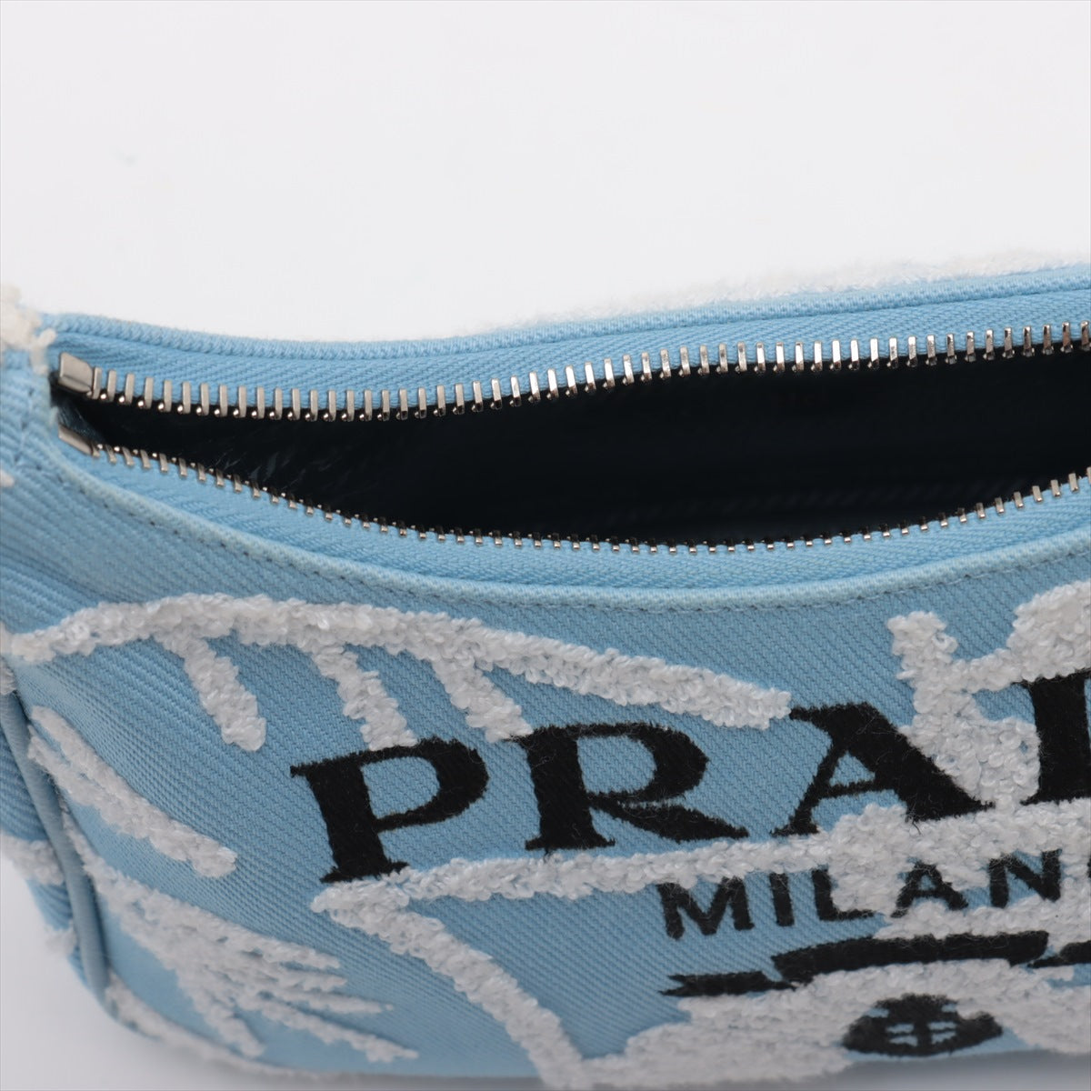 Prada Embroidered Floral Re-edition Canvas Shoulder Bag Blue *  PREORDER *