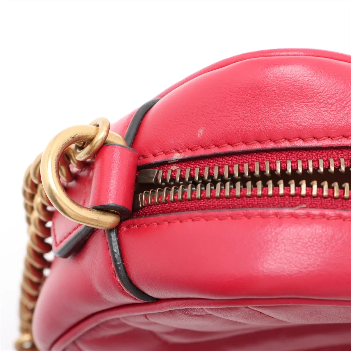 Gucci GG Marmont Leather Chain Camera Bag Red