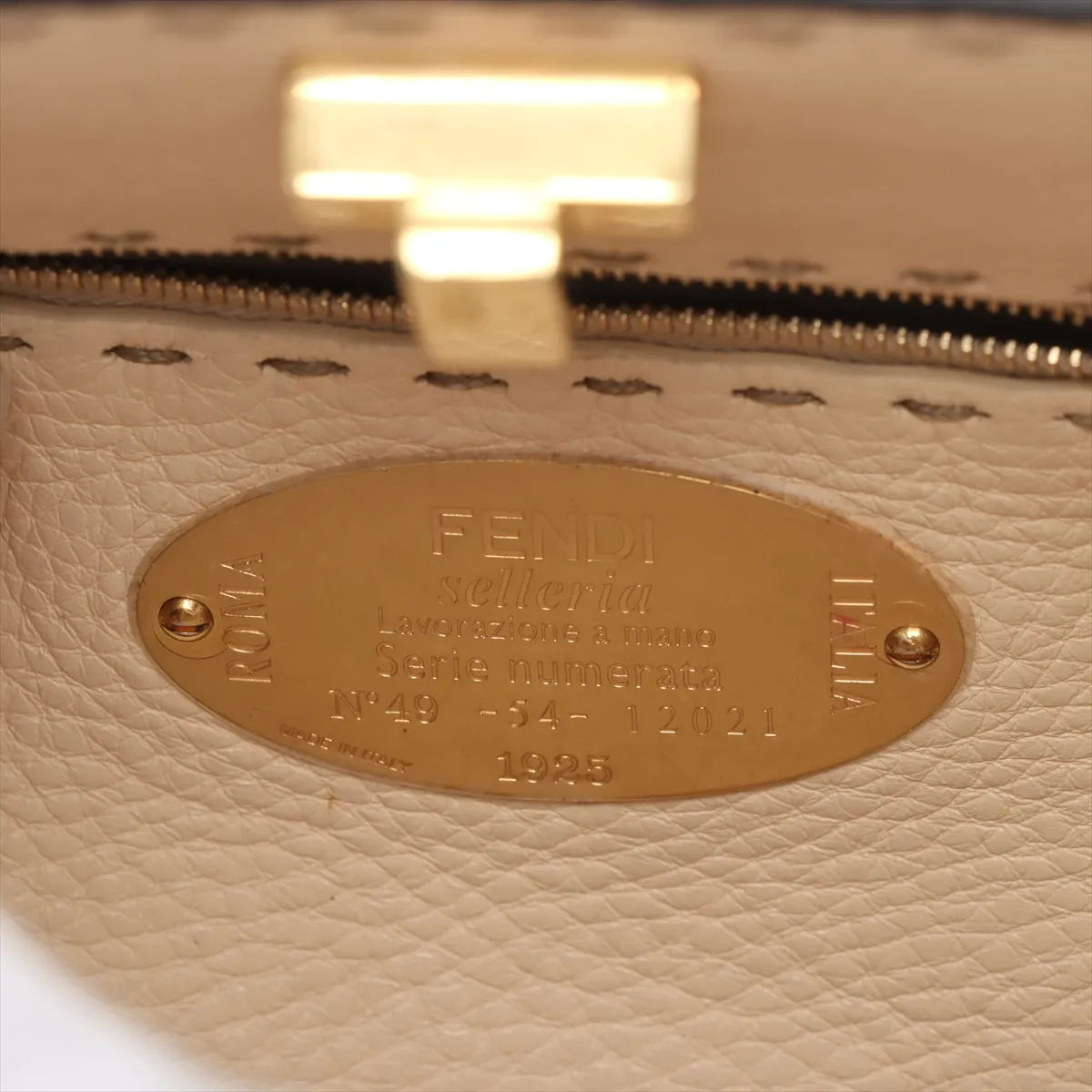 Fendi Peekaboo Essentially Selleria Shoulder Bag White
