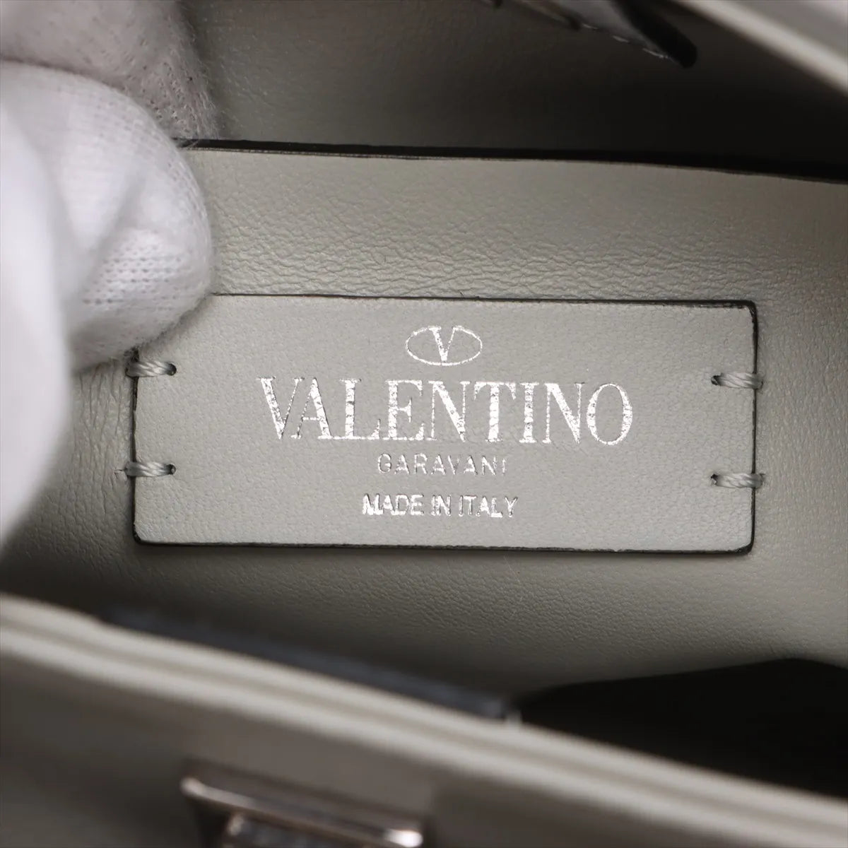 Valentino Garavani Rockstud Two-Way Shoulder Bag Metallic Silver