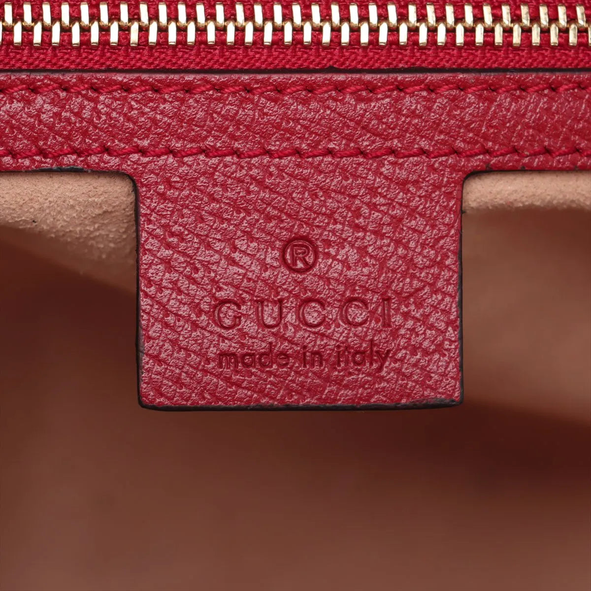 Gucci GG Floral Leather Two-Way Shoulder Bag Beige x Red