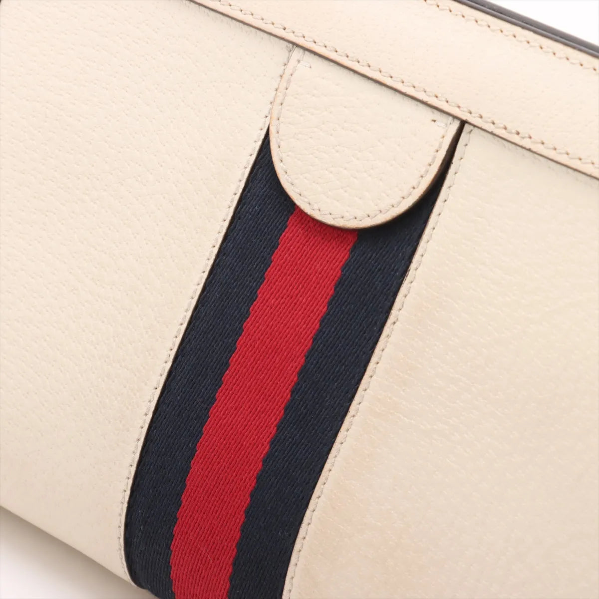 Gucci Ophidia Leather Chain Shoulder Bag White