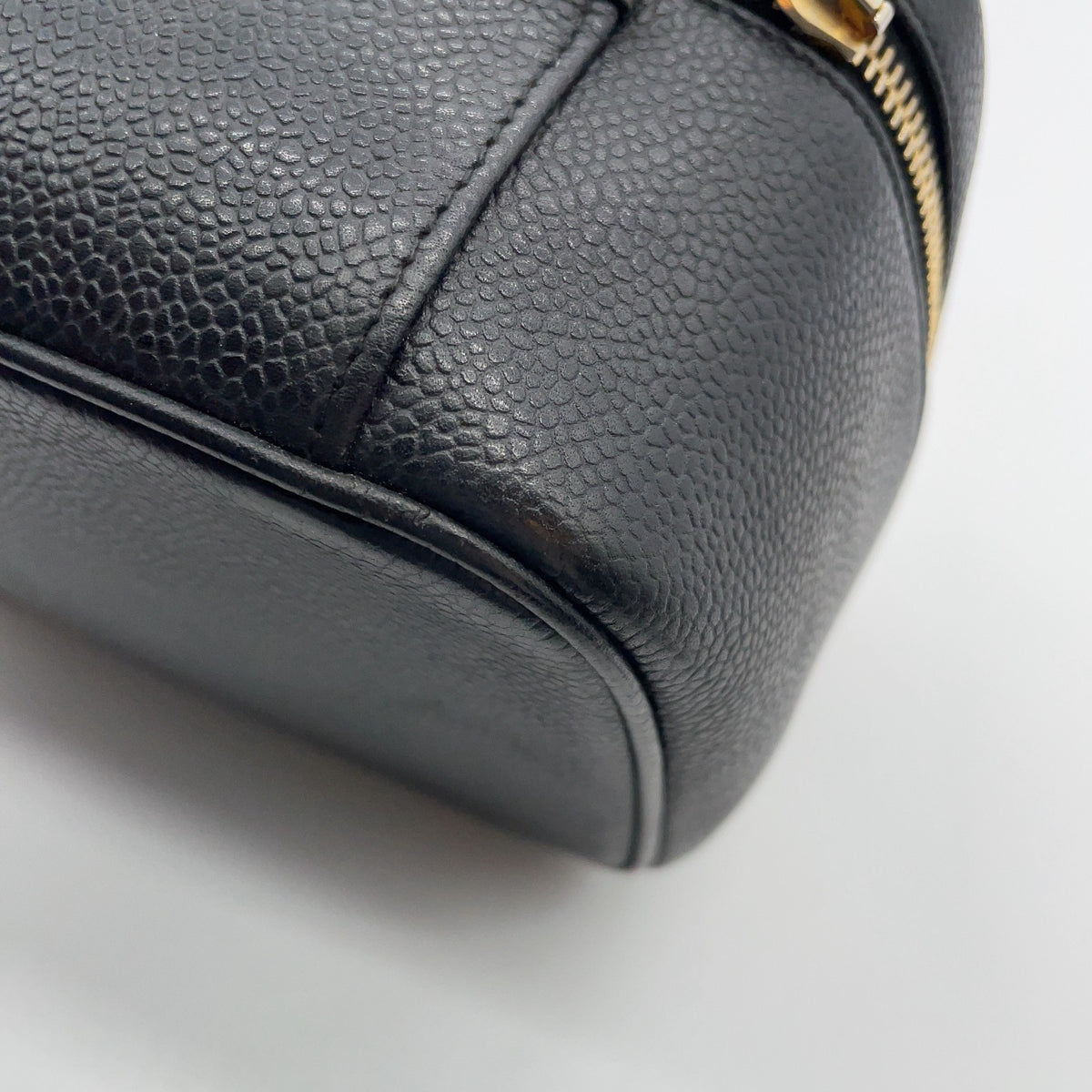 Chanel CC Logo Caviar Leather Vanity Bag Black