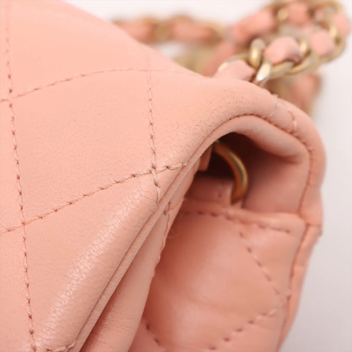 Chanel CC Logo Mini Matelasse Lambskin Coco Ball Single Flap Single Chain Bag Pink Salmon