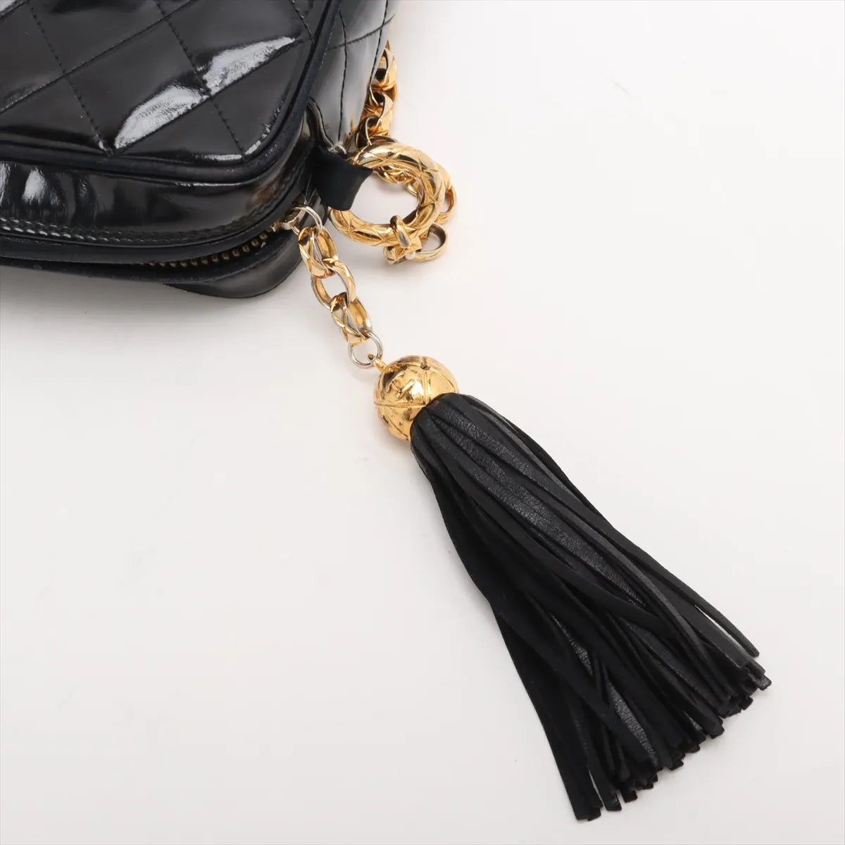 Chanel CC Logo Matelasse Patent Leather Chain Shoulder Bag