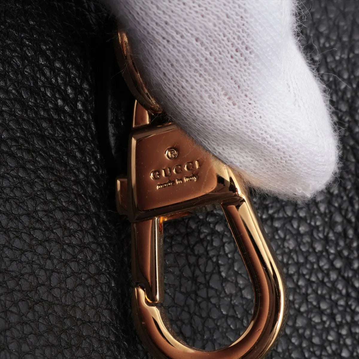 Gucci Logo Leather Two-Way Tote Bag Black