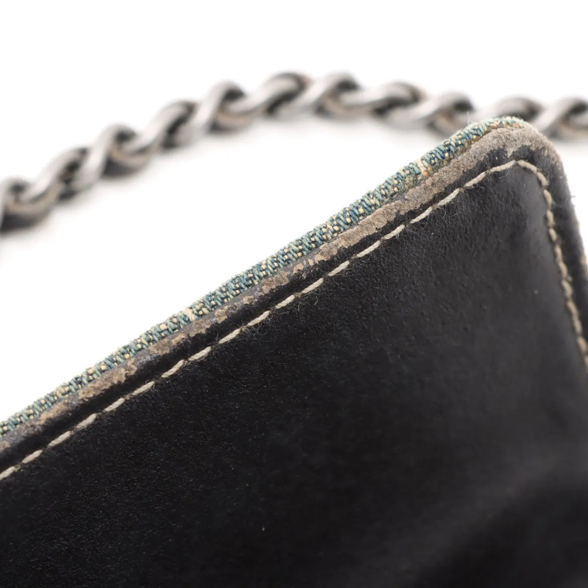 Chanel Chocolate Bar Denim Chain Shoulder Bag Blue