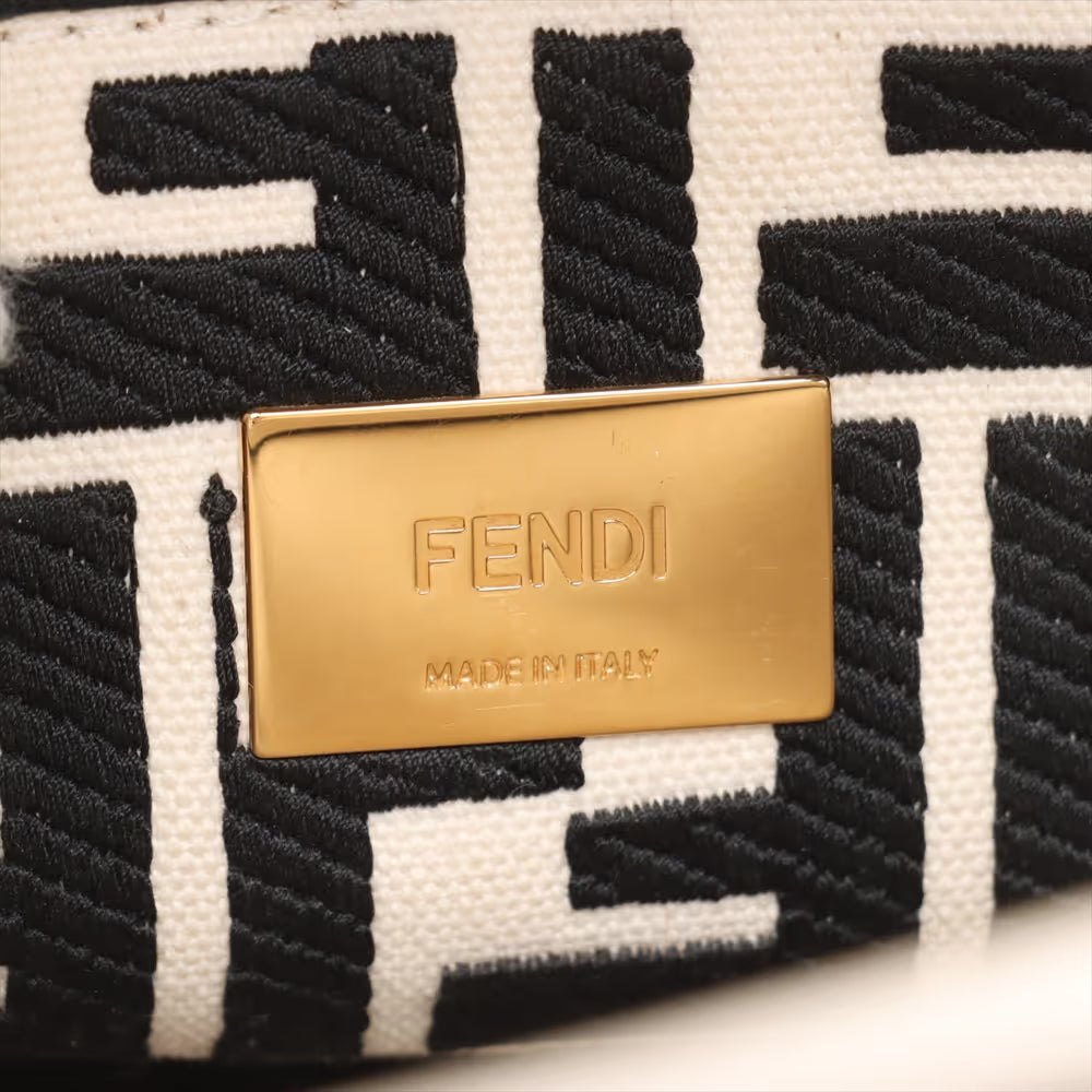 Fendi Peekaboo Regular Leather Two-Way Handbag White