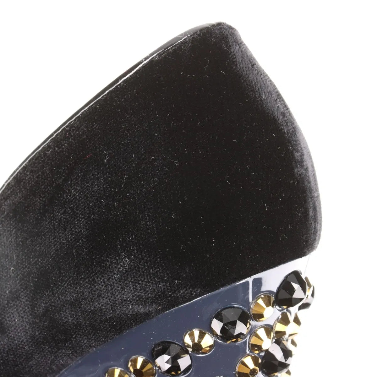 Louis Vuitton Veau Velours Strap Wedge Stud Pumps Black