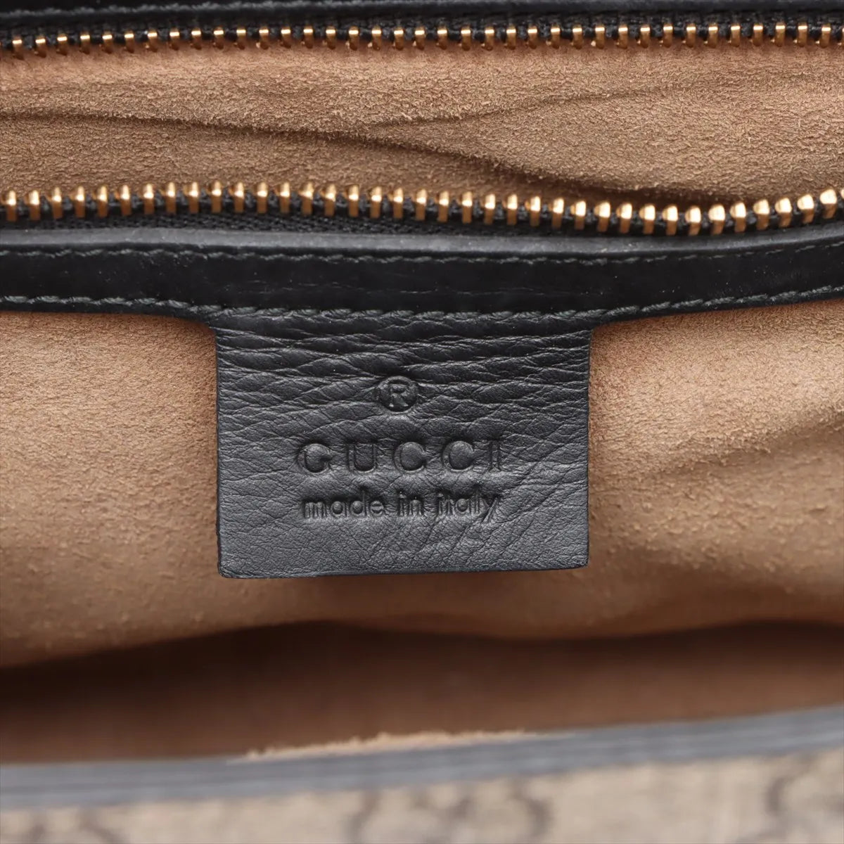 Gucci GG Supreme Leather Two-Way Shoulder Bag Brown x Black