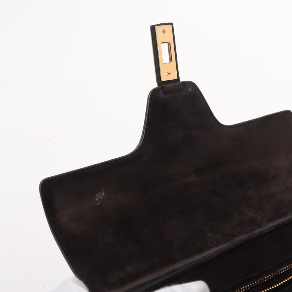Celine 16 Small Leather Shoulder Bag Black