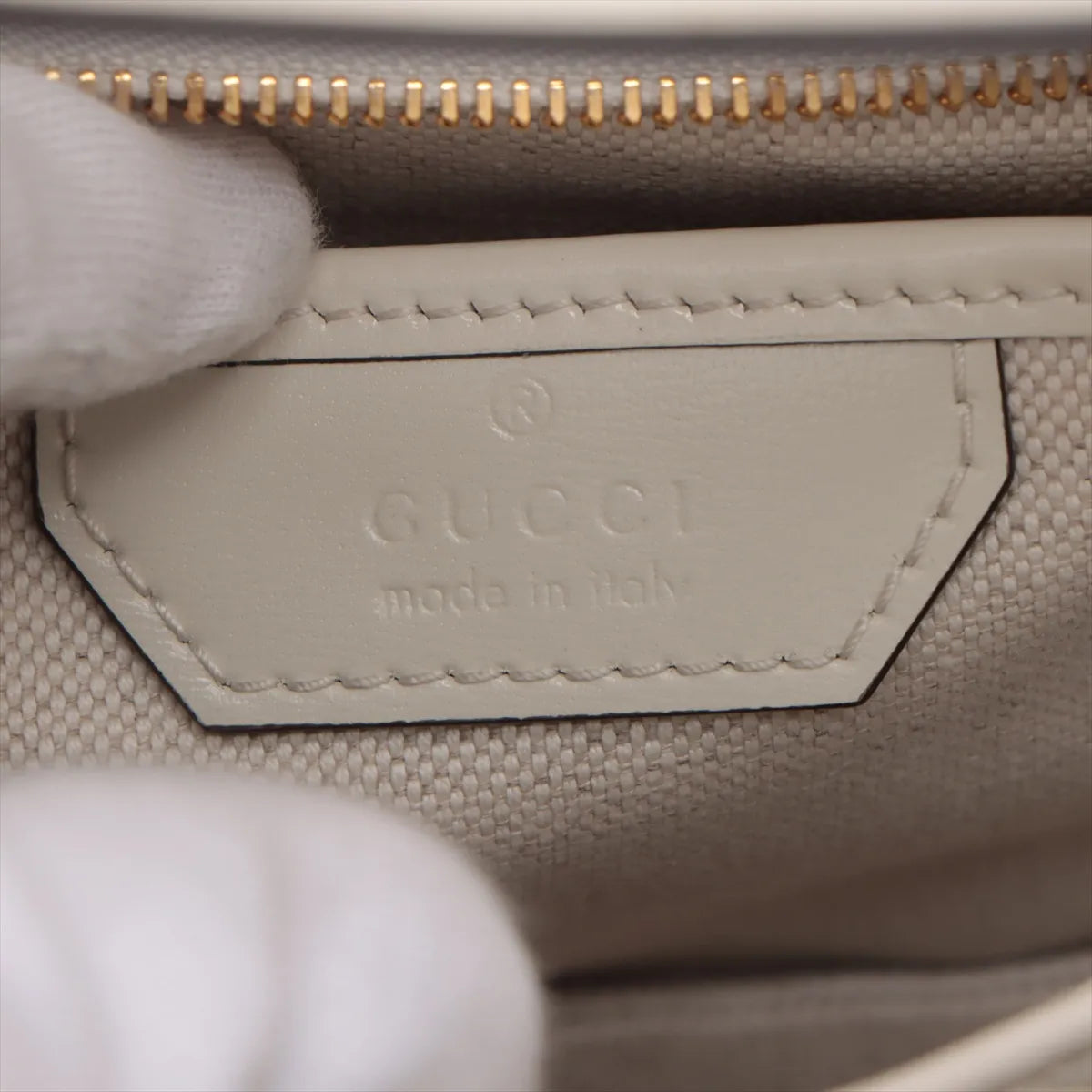 Gucci Bamboo Leather Two-Way Shoulder Bag White