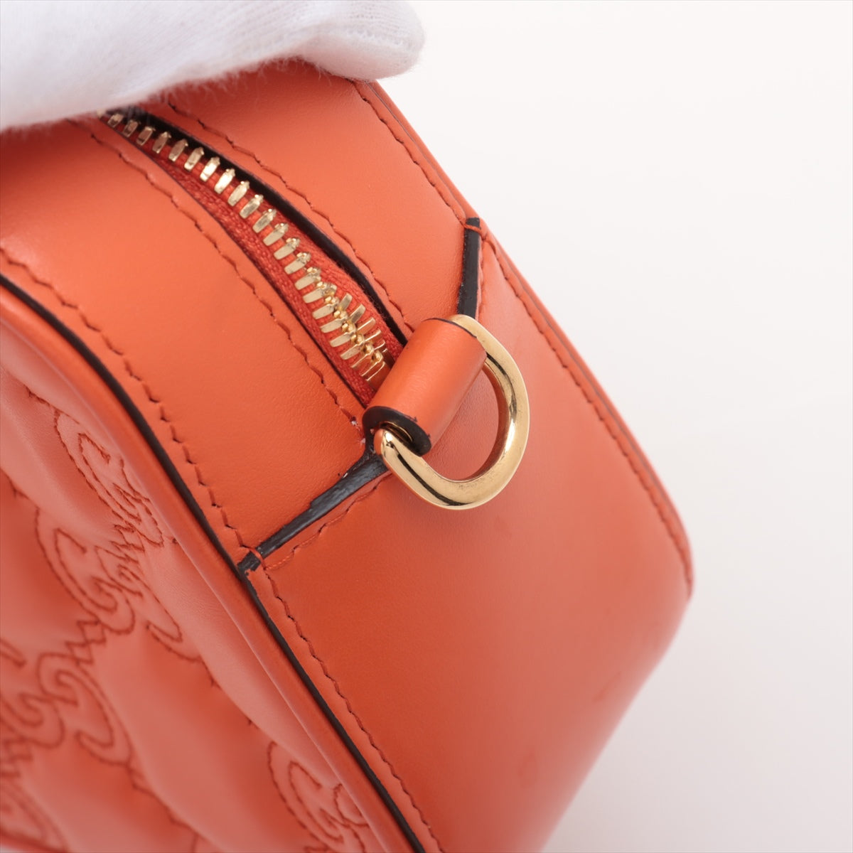 Gucci GG Matelasse Leather Two-Way Crossbody Bag Orange