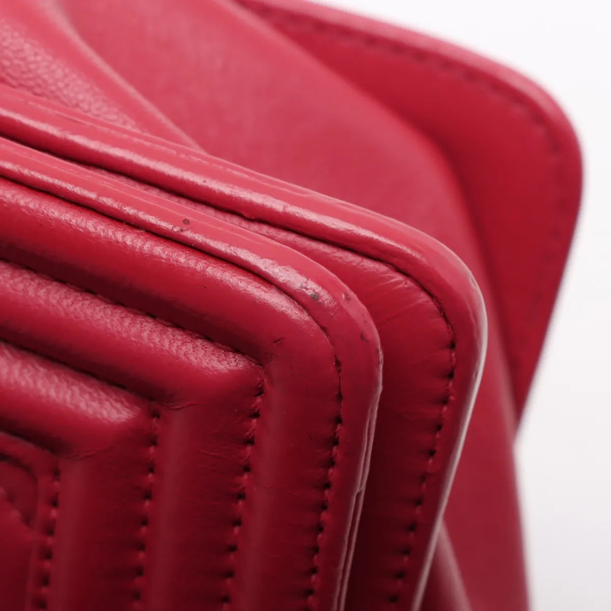 Chanel Boy Chanel 28 Large Lambskin Chain Shoulder Bag Red