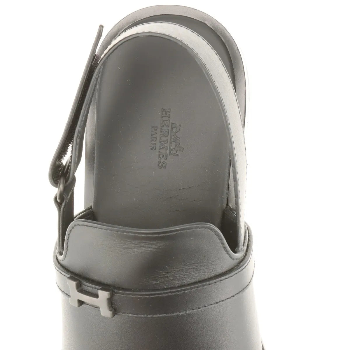 Hermès Constance Leather Sandal Black