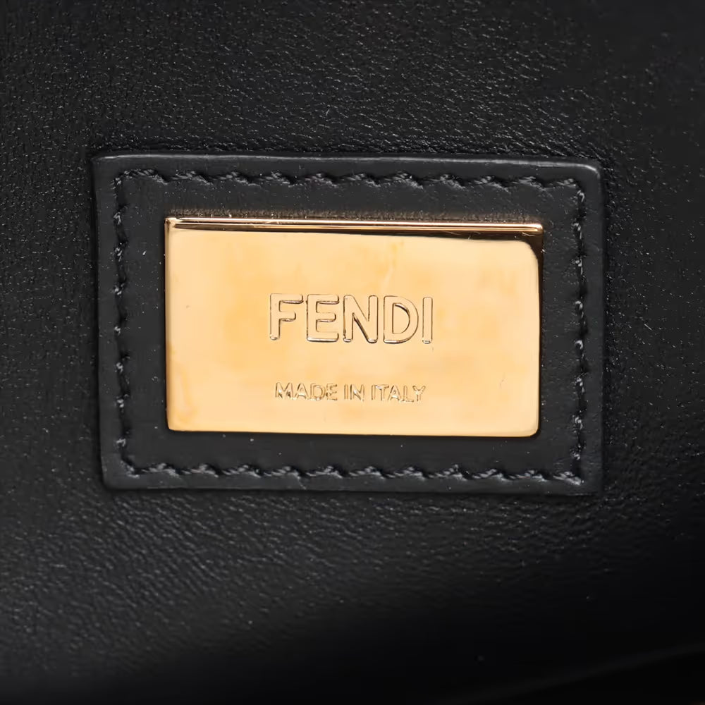 Fendi Peekaboo Regular Leather Two-Way Handbag Black